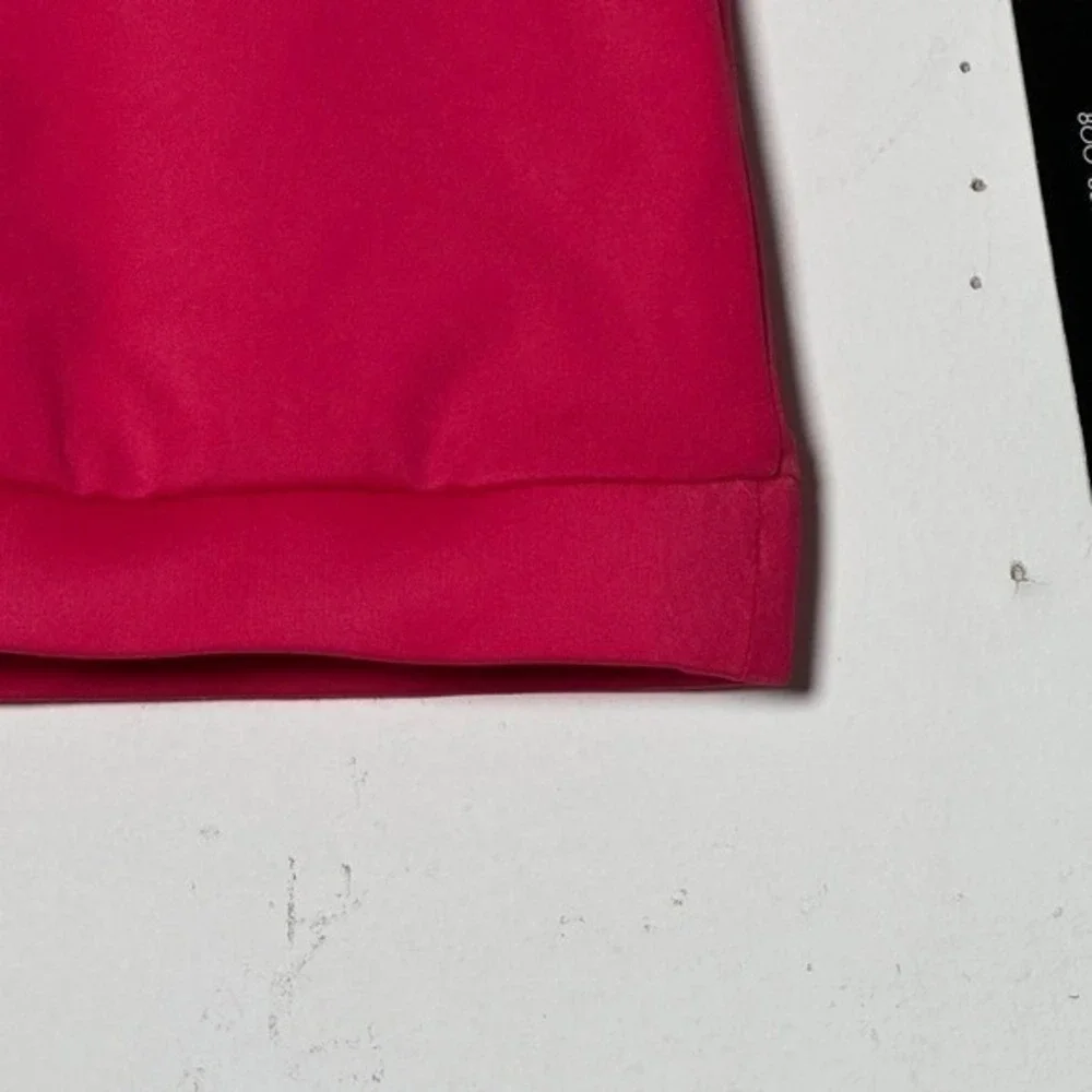Theatricals Pink cranberry Zip Mock Neck Short Sleeve Dance Crop Top CL
